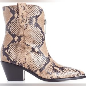 Paige Piper Snakeskin Embossed Western Boot Size 8